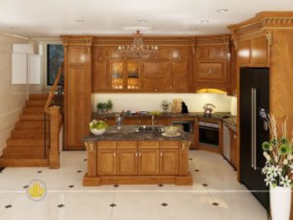 Tủ bếp tân cổ điển - Nội Thất Hoàng Gia - Công Ty TNHH Sản Xuất Nội Thất Hoàng Gia